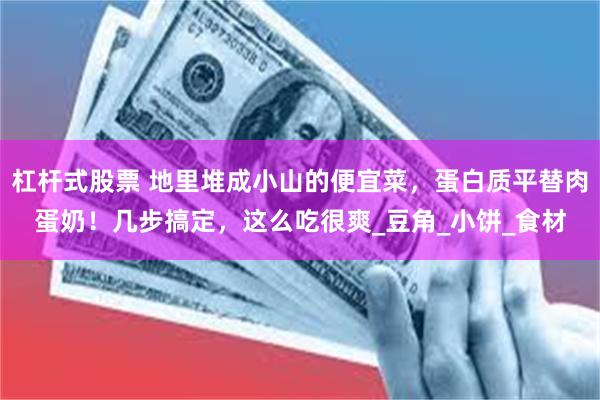 杠杆式股票 地里堆成小山的便宜菜,蛋白质平替肉蛋奶!几步搞定,这么吃很爽_豆角_小饼_食材